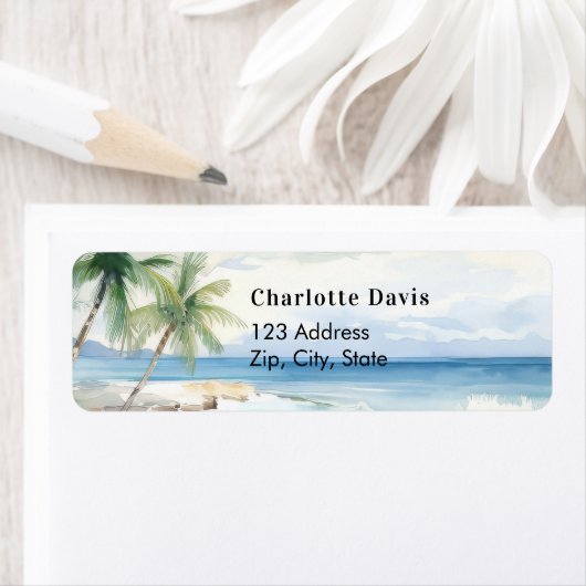 Rücksendeadresse mit tropischen Palmen (Insitu)