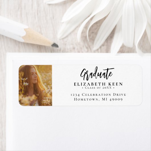 Rücksendeadresse mit weißem und schwarzem Foto Abs (Insitu)