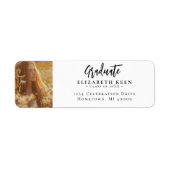 Rücksendeadresse mit weißem und schwarzem Foto Abs (Vorne)