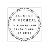 Rücksendeadresse mit weißlicher Hand Gummistempel (Prägung)