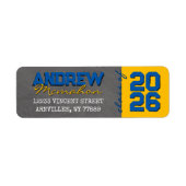 Rücksendeadresse "Mittelblauer und goldener Halbpe (Vorne)