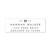 Rücksendeadresse | Modern Minimal Elegant Monogram Permastempel (Design)
