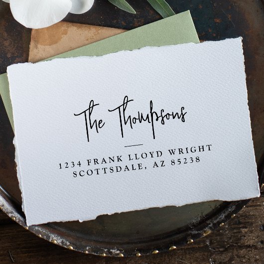 Rücksendeadresse Moderne elegante Kalligraphie Permastempel