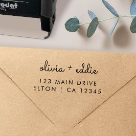 Rücksendeadresse | Moderne informelle Hochzeit Permastempel