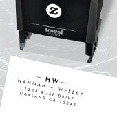 Rücksendeadresse | Moderne Minimal Wedding Monogra Permastempel