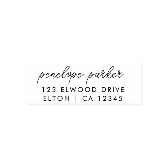 Rücksendeadresse | Moderne minimale Elegantenschri Permastempel (Design)