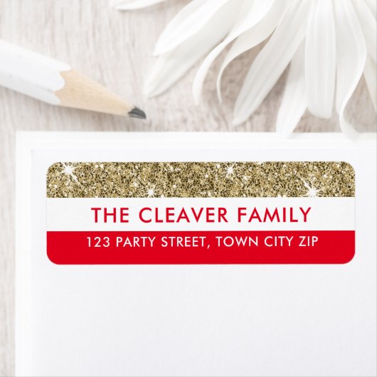 RÜCKSENDEADRESSE moderne Strip Imitate Gold Glitze (Insitu)
