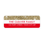 RÜCKSENDEADRESSE moderne Strip Imitate Gold Glitze (Vorne)