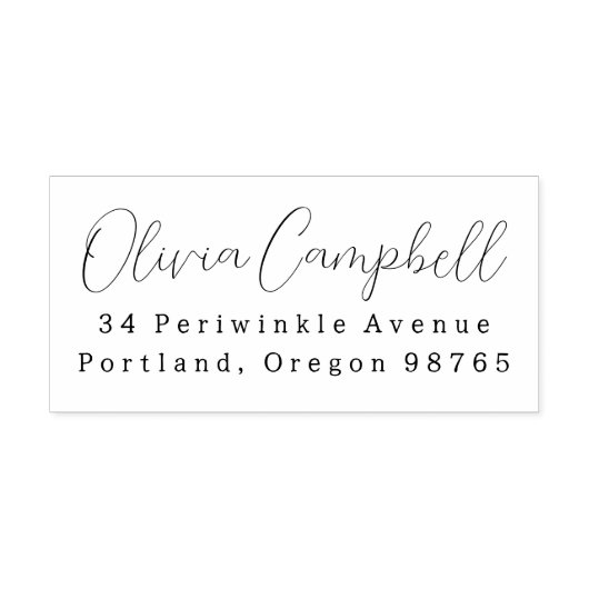 Rücksendeadresse Moderner, eleganter Skriptname Permastempel (Design)