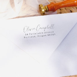 Rücksendeadresse Moderner, eleganter Skriptname Permastempel