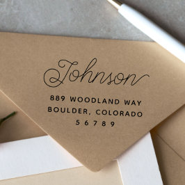 Rücksendeadresse moderner Familienname Permastempel