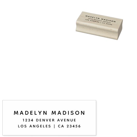 Rücksendeadresse Moderner Minimalistischer Name Gummistempel (Stempel)