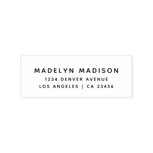 Rücksendeadresse Moderner Minimalistischer Name Gummistempel (Prägung)