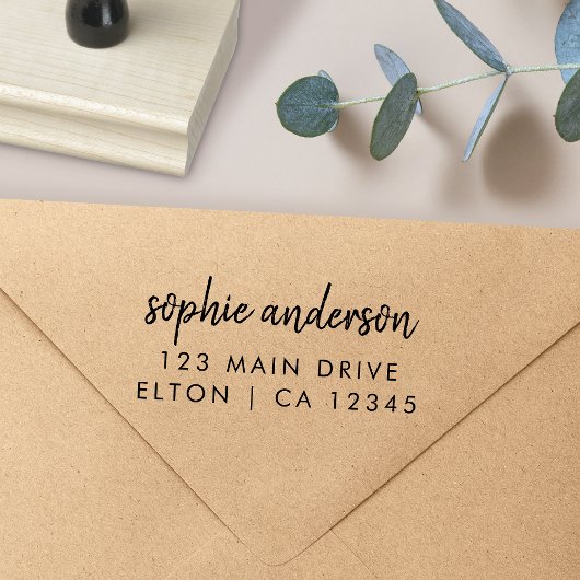 Rücksendeadresse | Moderner Minimalistischer Skrip Gummistempel