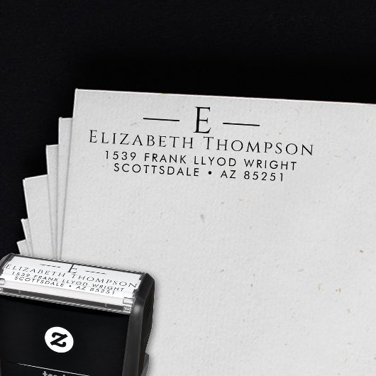 Rücksendeadresse Modernes, elegantes Monogramm ind Permastempel