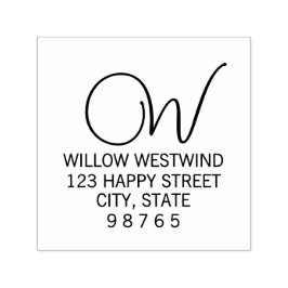 Rücksendeadresse Modernes Monogramm Permastempel
