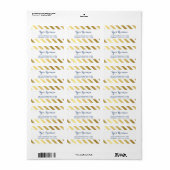 RÜCKSENDEADRESSE Modernes, stilvolles Goldfolienba Adressaufkleber (Vorne)