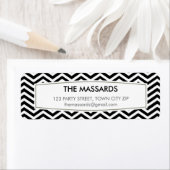 RÜCKSENDEADRESSE Modernes Zickzack Muster Schwarz- (Insitu)