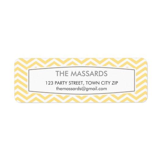 RÜCKSENDEADRESSE Modernes Zickzack Muster Zitronen (Vorne)