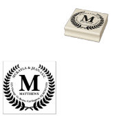 Rücksendeadresse Monogram Classic Laurel Wreath Gummistempel (Stempel)