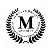 Rücksendeadresse Monogram Classic Laurel Wreath Gummistempel (Prägung)