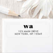 Rücksendeadresse Monogramm Initialen Retro Minimal (Insitu)