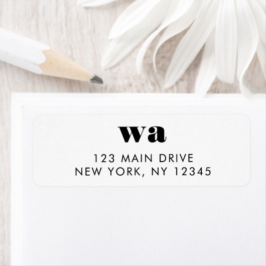 Rücksendeadresse Monogramm Initialen Retro Minimal (Insitu)