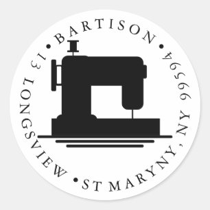 Rücksendeadresse Nähen Handmade Firmenname Classi Runder Aufkleber