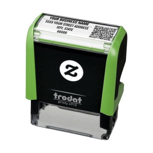 Rücksendeadresse Name Business QR Code Gerahmte Br Permastempel (Produkt)