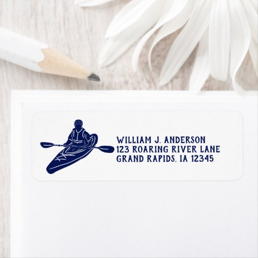 Rücksendeadresse Navy Blue und White Kayakers (Insitu)