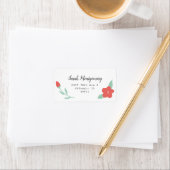 Rücksendeadresse niedlich Coral Floral Garden Adressaufkleber (Insitu)