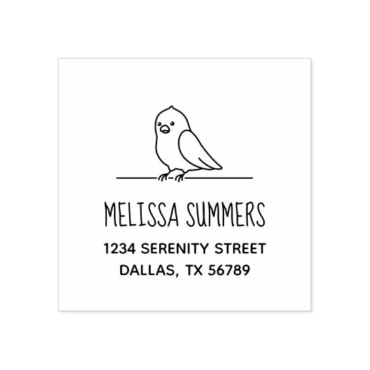 Rücksendeadresse niedlich Parakeet Parrot Bird Gummistempel (Prägung)