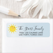 RÜCKSENDEADRESSE niedliche Kawaii lächelnd Sonne (Insitu)