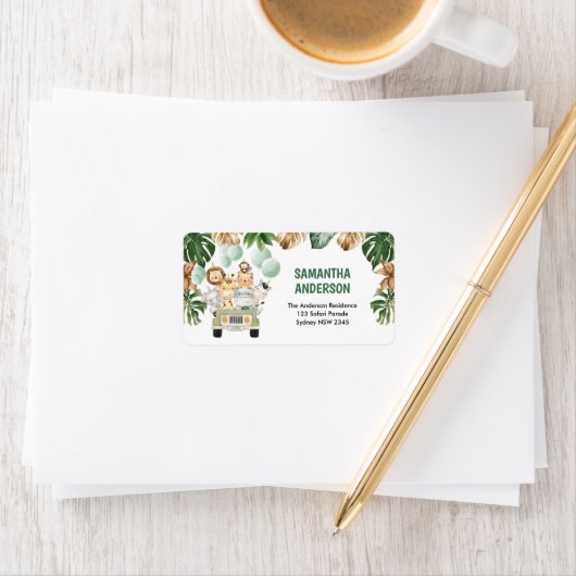 Rücksendeadresse "niedliche tropische Safari Wildt Adressaufkleber (Insitu)