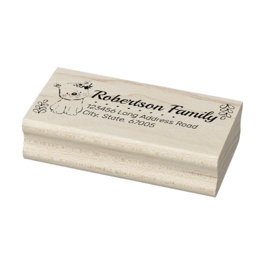 Rücksendeadresse niedlicher Bären und Reben Gummistempel (Stempel)