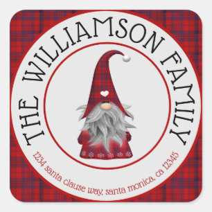 Rücksendeadresse niedlicher Familienname Quadratischer Aufkleber