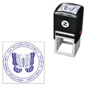 Rücksendeadresse niedlicher Round-Butterfly-Famili Permastempel (Beispiel)