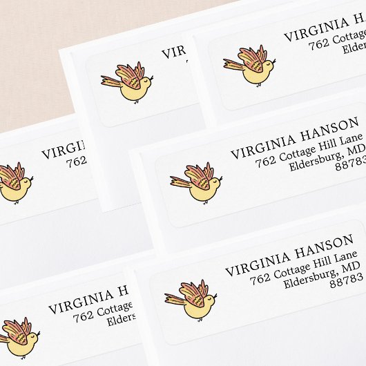 Rücksendeadresse niedlicher Vögel