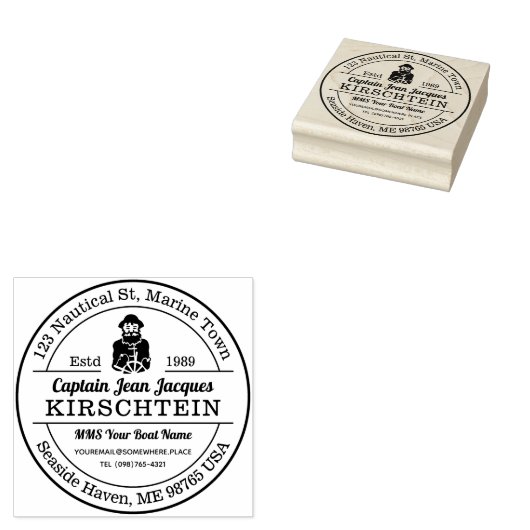 Rücksendeadresse Old Bartsea Captain Boat Helm Gummistempel (Stempel)