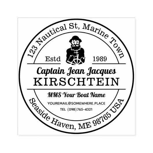 Rücksendeadresse Old Bartsea Captain Boat Helm Gummistempel (Prägung)