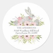 Rücksendeadresse Ostern Bunny & Eggs Runder Aufkleber (Vorderseite)