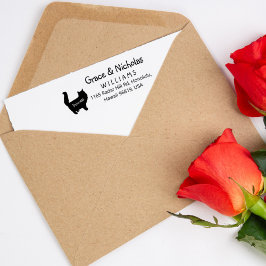 Rücksendeadresse, Paar mit Katze, Gummistempel