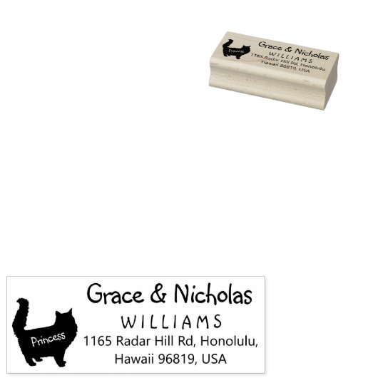 Rücksendeadresse, Paar mit Katze, Gummistempel (Stempel)