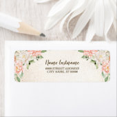 Rücksendeadresse Party Aquarellfarben Peach Weiße  (Insitu)