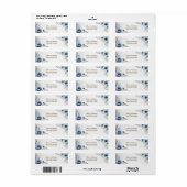 Rücksendeadresse Party Dusty Blue Watercolor Blume (Vorne)