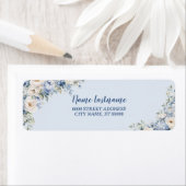 Rücksendeadresse Party Dusty Blue Watercolor Blume (Insitu)