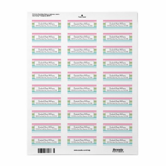 Rücksendeadresse Pastel Stripes (Vorne)