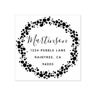 Rücksendeadresse Pebble Wreath Gummistempel