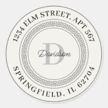 Rücksendeadresse personalisiert Name Monogram