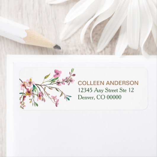 Rücksendeadresse Pink Cherry Blossom (Insitu)